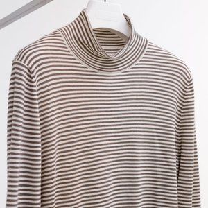 Maison Margiela Brown Striped Wool Turtleneck